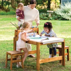 Acadia Outdoor Art Activity Table with Stools (Ready to Assemble)