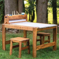 Acadia Outdoor Art Activity Table with Stools (Ready to Assemble)