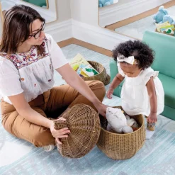 Acorn Washable Wicker Floor Basket