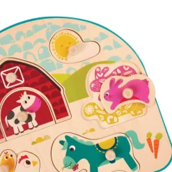 Animal Barnyard Wooden Peg Puzzle