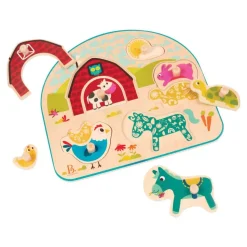 Animal Barnyard Wooden Peg Puzzle