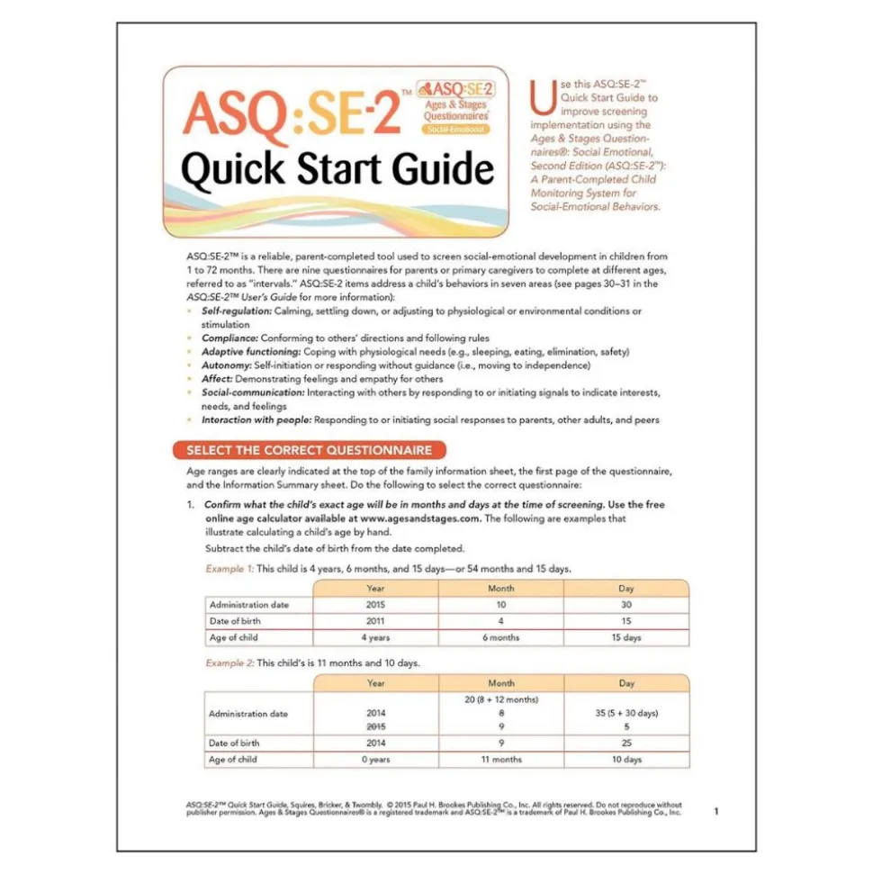 ASQ:SE-2® Quick Start Guide