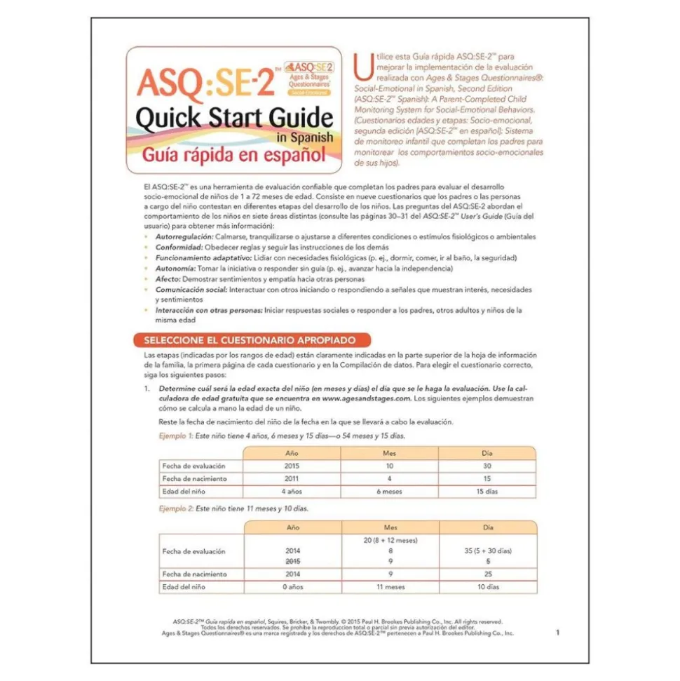 ASQ:SE-2® Quick Start Guide