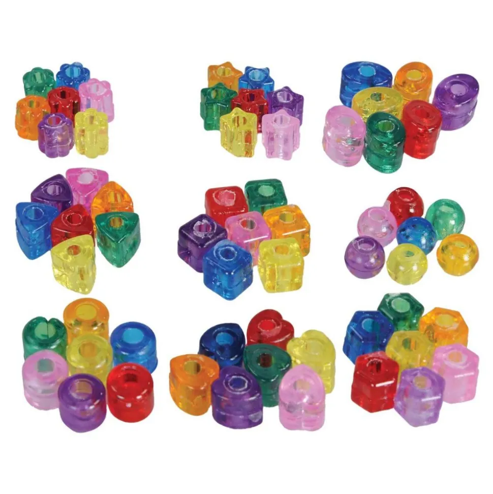 1000 Assorted Little Shapes Transparent Beads
