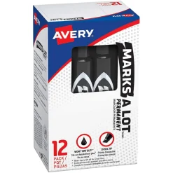 Avery Regular Permanent Black Marker 12 Count