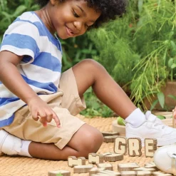 Bark Block Alphabet Letters 36 Pieces