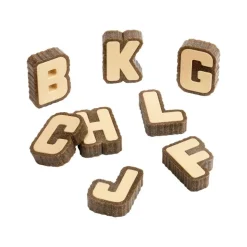 Bark Block Alphabet Letters 36 Pieces