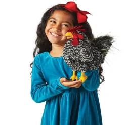 Barred Rock Rooster Hand Puppet