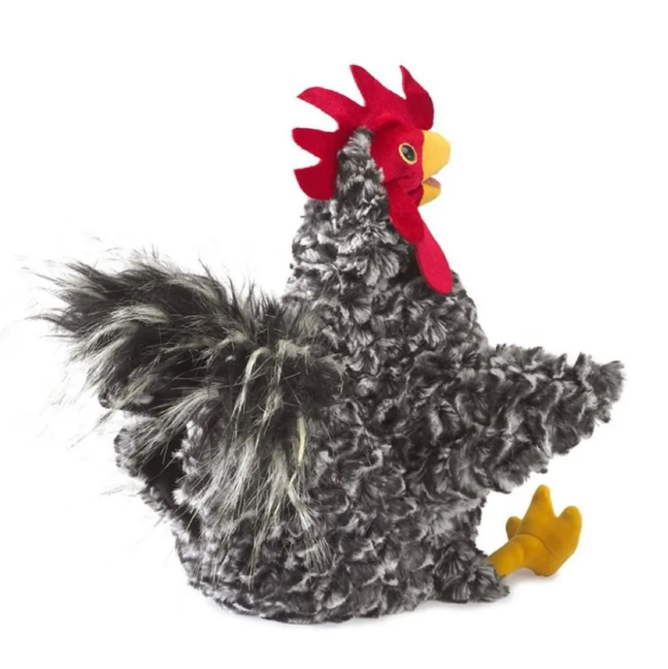 Barred Rock Rooster Hand Puppet