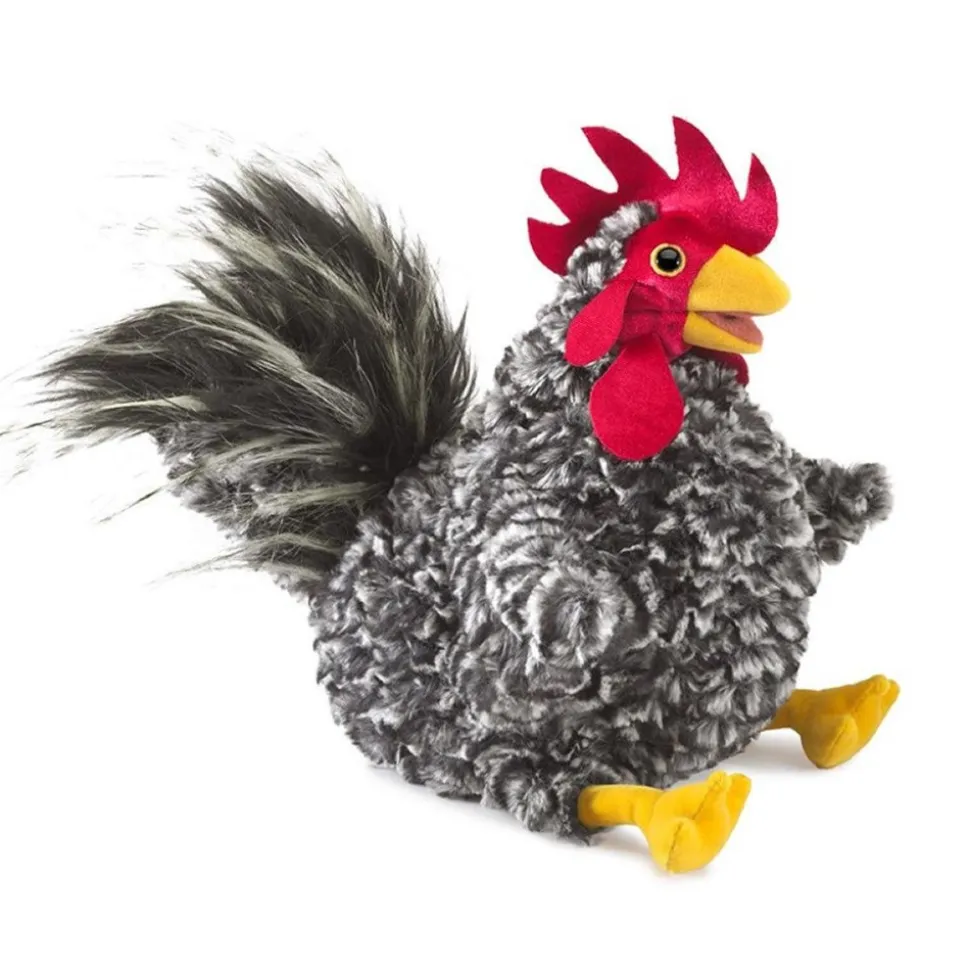 Barred Rock Rooster Hand Puppet