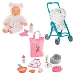 Bebe Calin Loving Teddy Bear Doll with Accessories