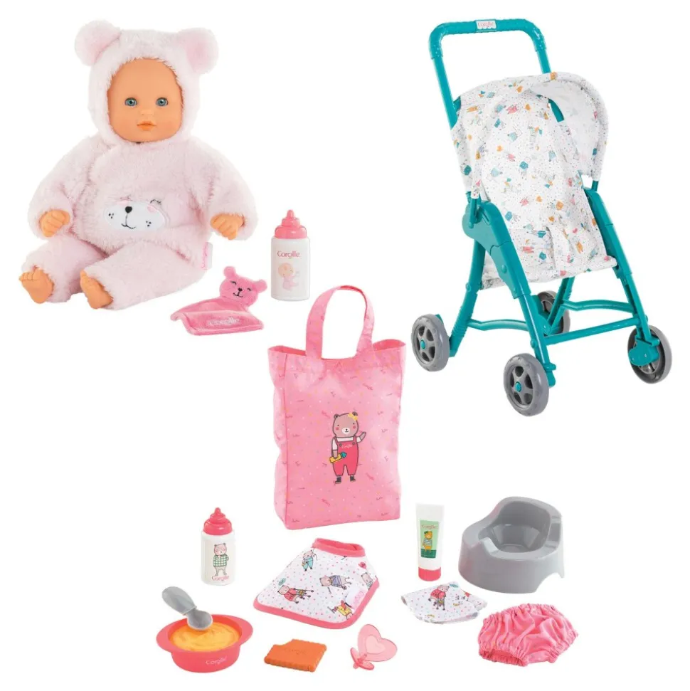 Bebe Calin Loving Teddy Bear Doll with Accessories