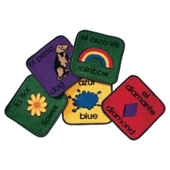 Bilingual Carpet Seating Squares 12" x 12" Set of 18