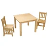 Birch Wood Mission Table with Two Chairs