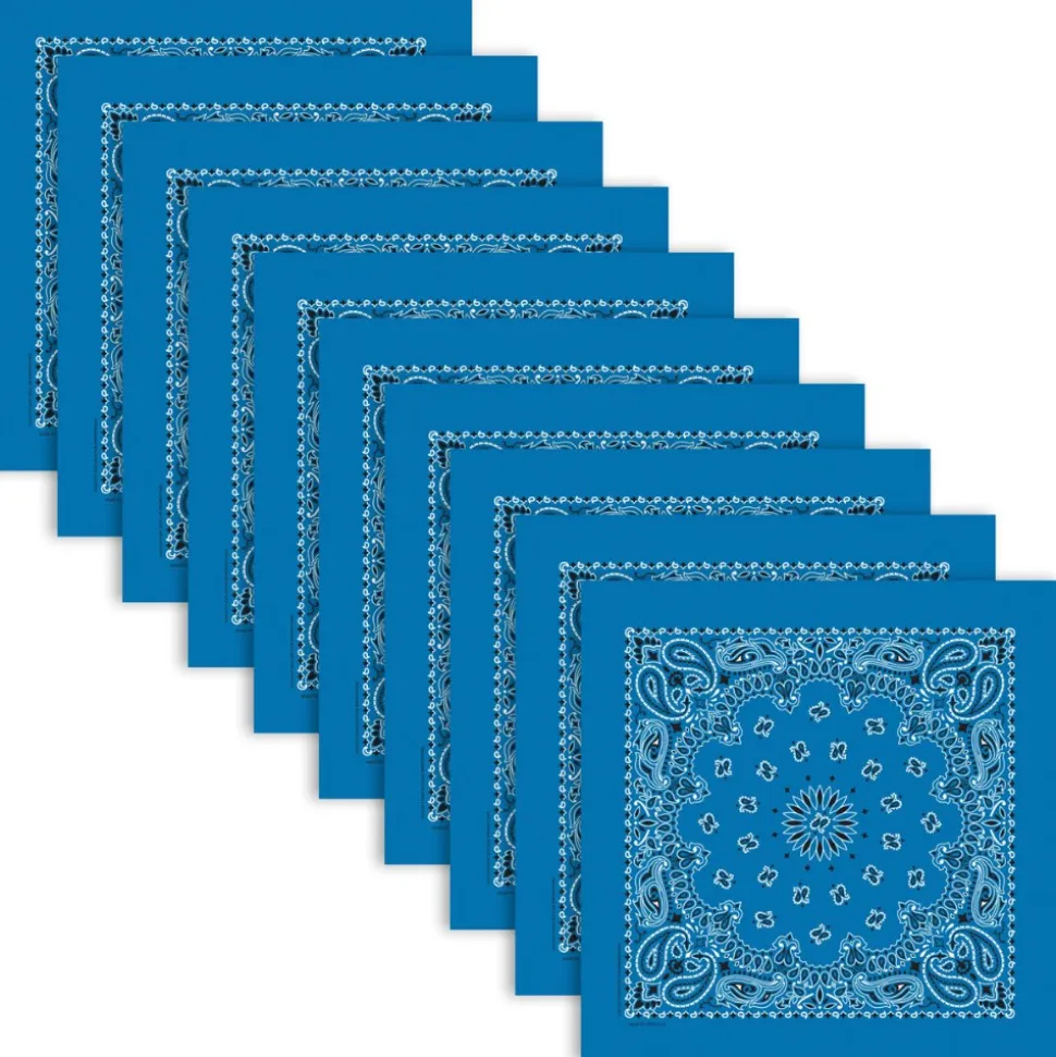 Blue Bandana Set of 10