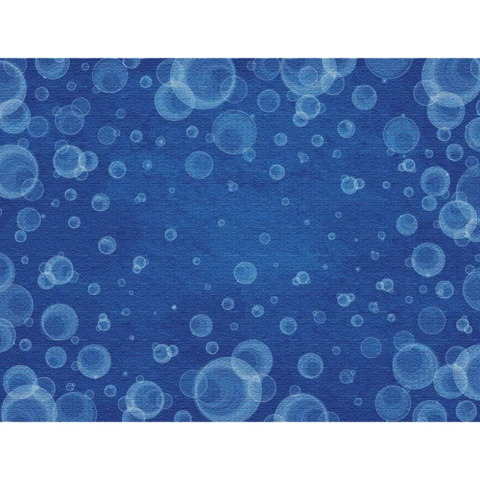 Bubbles Carpet Blue Rectangle