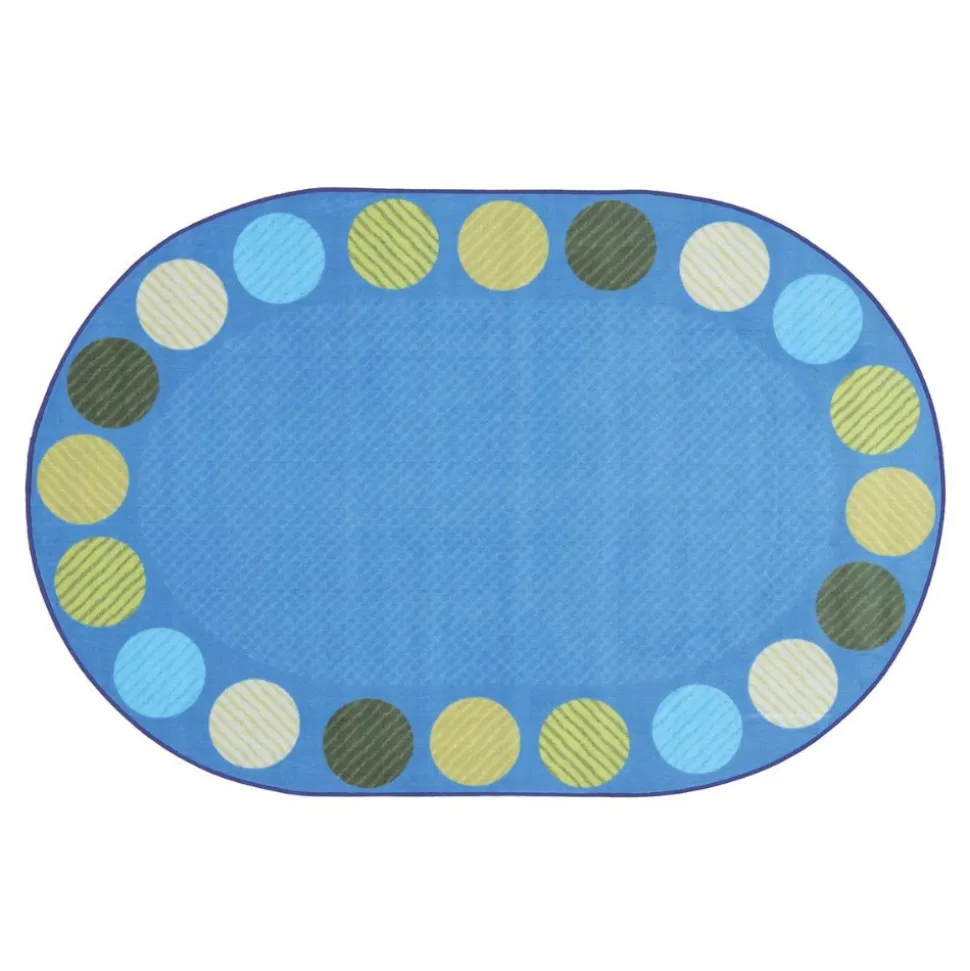 Calming Colors Open Seating Oval Classroom Carpet 8' x 12'