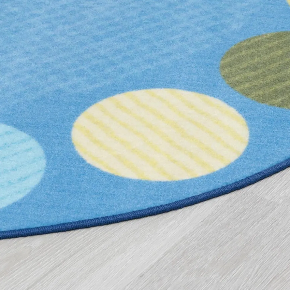 Calming Colors Open Seating Oval Classroom Carpet 8' x 12'