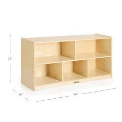 Carolina Birch Plywood 24" 5-Compartment Storage Unit Solid Back