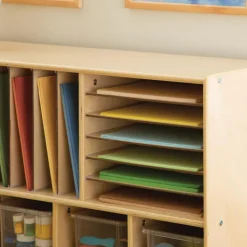 Carolina Birch Plywood Multi-Section Storage Unit with 15 Cubbies