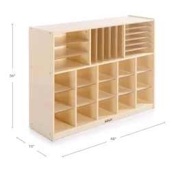 Carolina Birch Plywood Multi-Section Storage Unit with 15 Cubbies