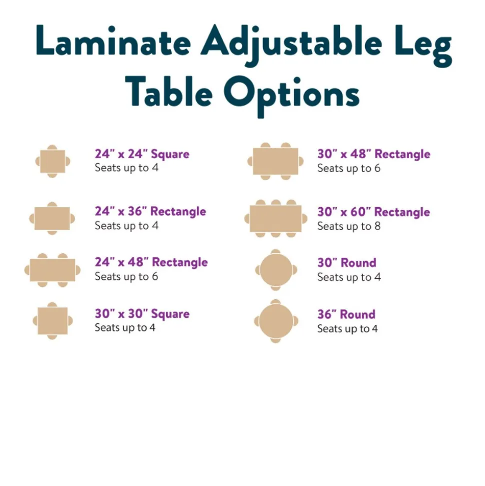 Carolina Laminate 30" Round Table with Adjustable Legs