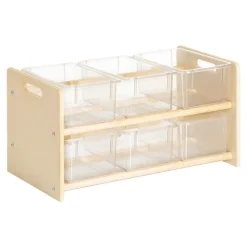 Carolina Toddler Sturdy Wooden See-All Storage Center with Bins