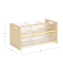 Carolina Toddler Sturdy Wooden See-All Storage Center with Bins