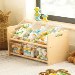 Carolina Toddler Sturdy Wooden See-All Storage Center with Bins