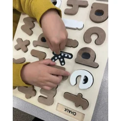 Chalkboard-Based Alphabet & Number Puzzles