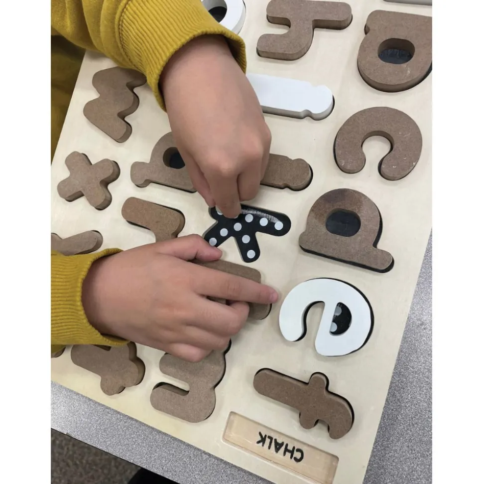 Chalkboard-Based Alphabet & Number Puzzles