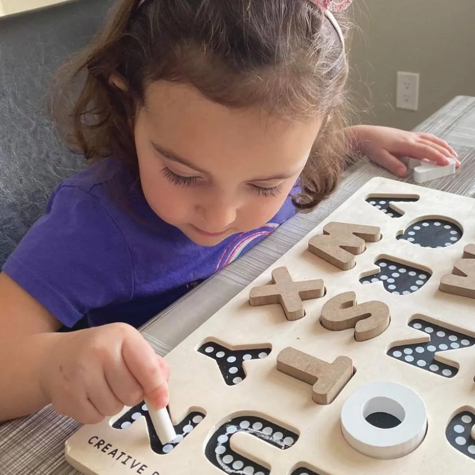 Chalkboard-Based Alphabet & Number Puzzles