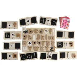 Chalkboard-Based Lowercase ABC Puzzle & Word Family Kit