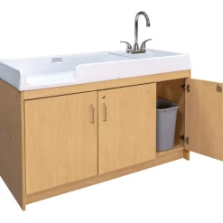 Changing Table with Right Hand Sink Natural Finish