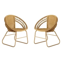 Children's Washable Wicker Chair Set of 2
