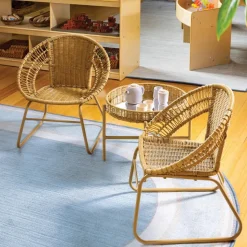 Children's Washable Wicker Chair Set of 2
