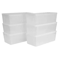 Clear Bins with Lids Set of 6