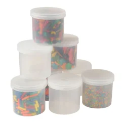 Clear, Plastic Jars with Lids Set of 8