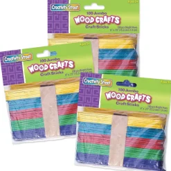 Colored Jumbo Wood Craft Sticks
