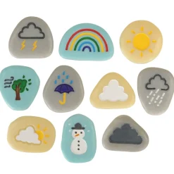 Colorful Weather Stones of 10 Weather Events