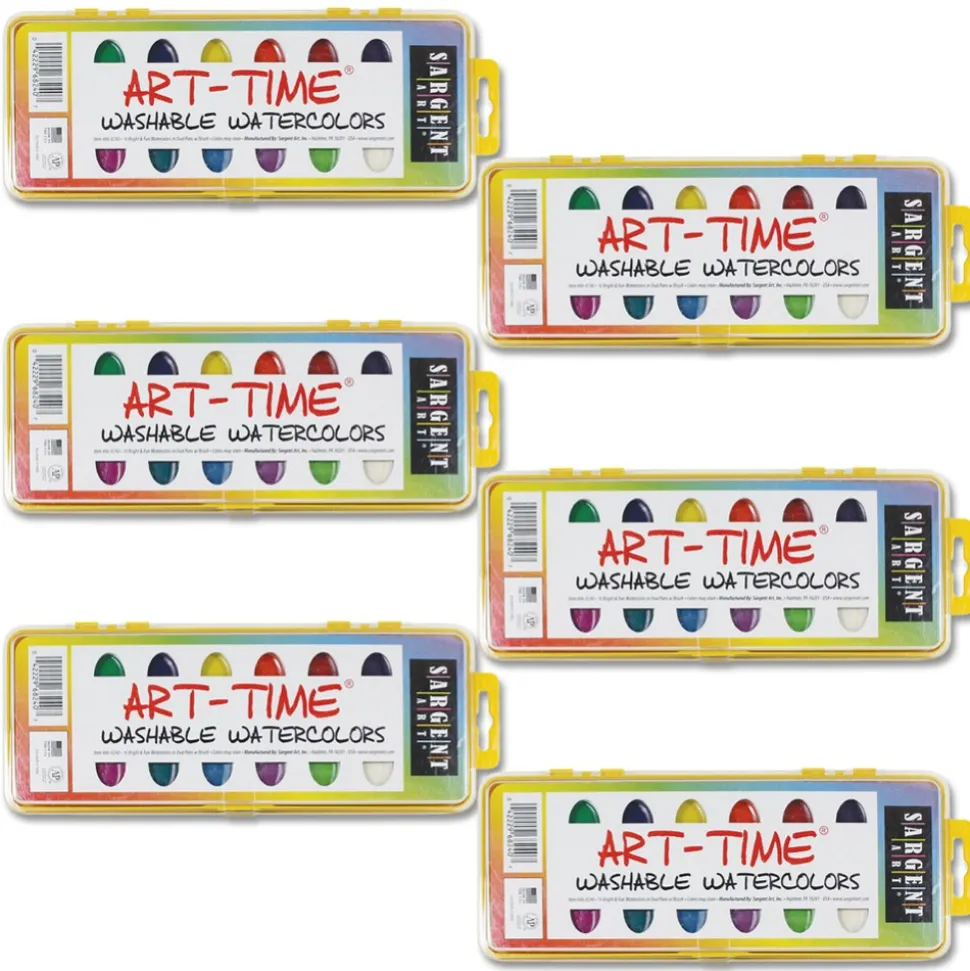 16-Color Washable Watercolors Set of 6