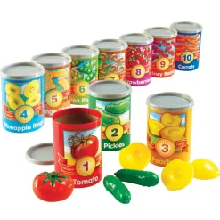 1-10 Counting Cans with Fruits and Vegetables