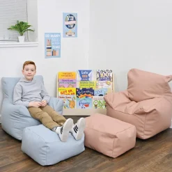 Cozy Chair & Ottoman Fog Blue