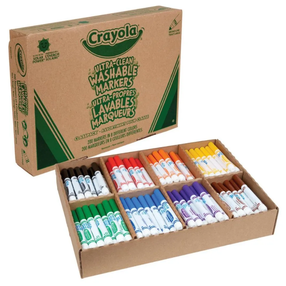 Crayola® Broad Line Washable Markers Classpack 200 count, 8 colors