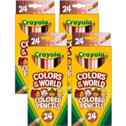 Crayola® Colors of the World 24-Count Colored Pencils Set of 4