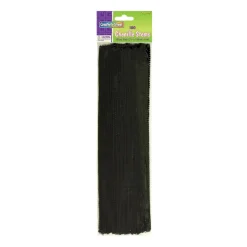 Creativity Street Regular Chenille Stems 4mm x 12" Black 100 Pieces