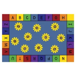 Daisy Alphabet and Numbers Carpet 4' x 6' Oval