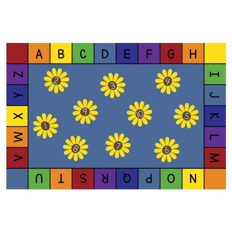 Daisy Alphabet and Numbers Carpet 4' x 6' Oval