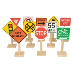 Deluxe International Traffic Signs with Wooden Bases