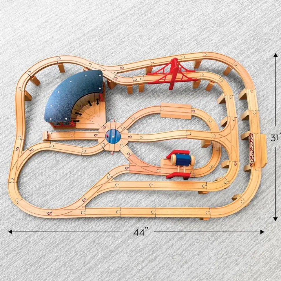 Deluxe Wooden Railway Set